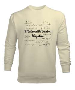 Matematik Benim Hayatım Formüller Krem Erkek Sweatshirt