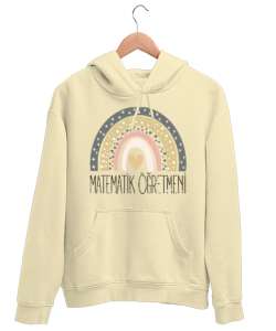 Matematik Öğretmeni Öğretmenler Günü Özel tasarım gökkuşağı Krem Unisex Kapşonlu Sweatshirt