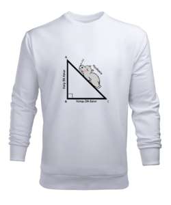 Matematik Öğretmeni Öğretmenler Günü Özel tasarım Hipotenüs açısı Beyaz Erkek Sweatshirt