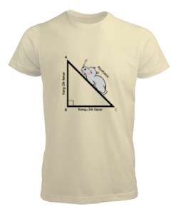 Matematik Öğretmeni Öğretmenler Günü Özel tasarım Hipotenüs açısı Krem Erkek Tişört