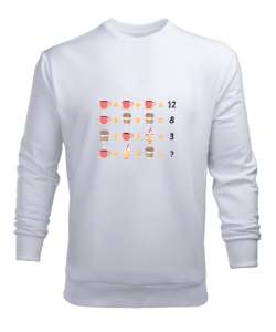 Matematik Öğretmeni Öğretmenler Günü Özel tasarım kahve hesapları Beyaz Erkek Sweatshirt