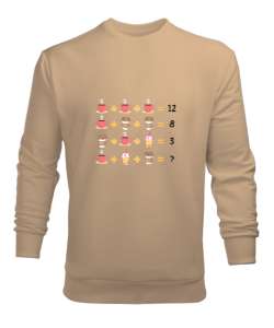 Matematik Öğretmeni Öğretmenler Günü Özel tasarım kahve hesapları Camel Erkek Sweatshirt