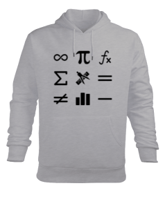 matematik sembol baskılı Erkek Kapüşonlu Hoodie Sweatshirt