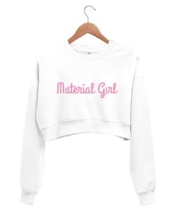 Material Gırl Beyaz Kadın Crop Sweatshirt