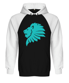 MAVİ ASLAN Orjinal Reglan Hoodie Unisex Sweatshirt