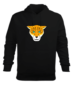 Mavi gözlü benekli puma Erkek Kapüşonlu Hoodie Sweatshirt