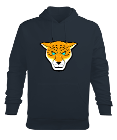 Mavi gözlü benekli puma Erkek Kapüşonlu Hoodie Sweatshirt