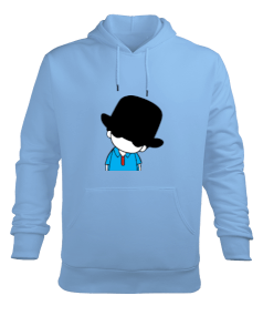 mavi masmavi Erkek Kapüşonlu Hoodie Sweatshirt