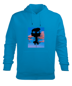 mavi öfa Erkek Kapüşonlu Hoodie Sweatshirt