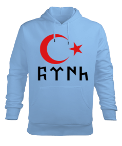 mavi turk Erkek Kapüşonlu Hoodie Sweatshirt