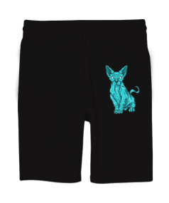 Mavi uzaylı korkunç köpek Unisex Sweatshirt Şort Regular Fit