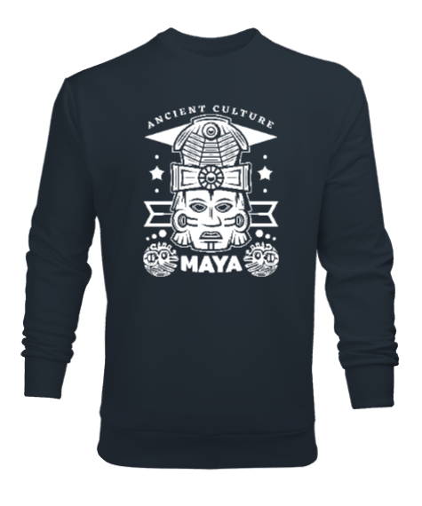 Mayalar - Antik Kültür Füme Erkek Sweatshirt