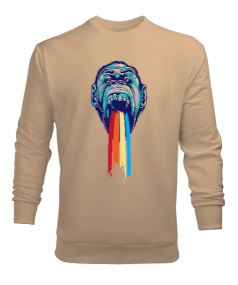 Maymun Baskılı Erkek Sweatshirt