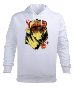 Maymun Modelli Erkek Kapüşonlu Hoodie Sweatshirt