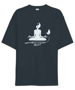 Meditation Master - Meditasyon Ustası - Yoga çakra om Füme Oversize Unisex Tişört