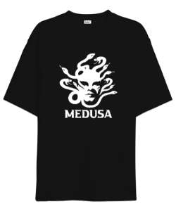 Medusa - Yılan Başlı Mitoloji Siyah Oversize Unisex Tişört