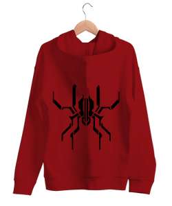 MEKANİK ÖRÜMCEK Kırmızı Unisex Kapşonlu Sweatshirt