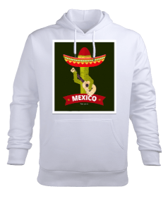 Meksika Kaktüs Erkek Kapüşonlu Hoodie Sweatshirt