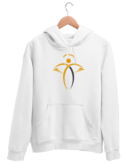 Tisho - Melek - Angel Beyaz Unisex Kapşonlu Sweatshirt