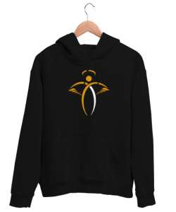 Melek - Angel Siyah Unisex Kapşonlu Sweatshirt