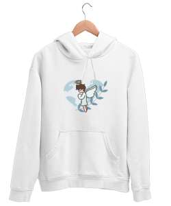 melek çocuk Beyaz Unisex Kapşonlu Sweatshirt