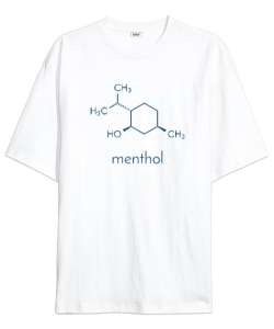 Mentol Molekül - Molecule Beyaz Oversize Unisex Tişört