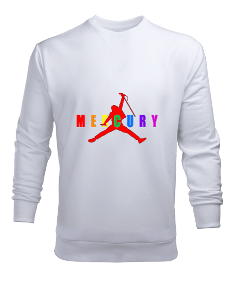 Tisho - Mercury Queen Beyaz Erkek Sweatshirt