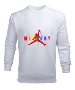 Mercury Queen Beyaz Erkek Sweatshirt