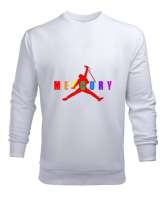 Mercury Queen Beyaz Erkek Sweatshirt - Thumbnail