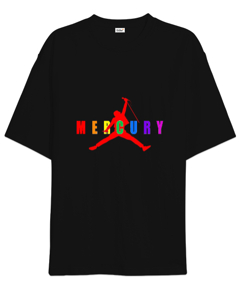 Tisho - Mercury Queen Siyah Oversize Unisex Tişört