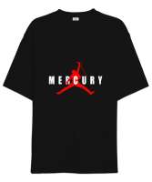 Mercury Queen Siyah Oversize Unisex Tişört - Thumbnail