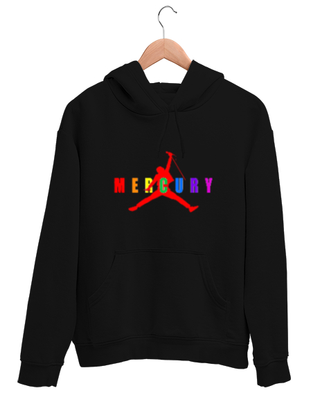Tisho - Mercury Queen Siyah Unisex Kapşonlu Sweatshirt