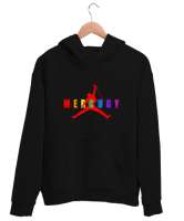 Mercury Queen Siyah Unisex Kapşonlu Sweatshirt - Thumbnail