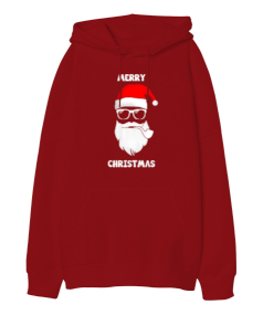 Merry Christmas Baskılı Oversize Unisex Kapüşonlu Sweatshirt