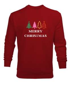  MERRY CHRISTMAS- MUTLU YILLAR Kırmızı Erkek Sweatshirt