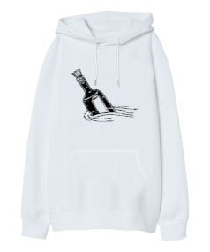 Message Bottle Oversize Unisex Kapüşonlu Sweatshirt