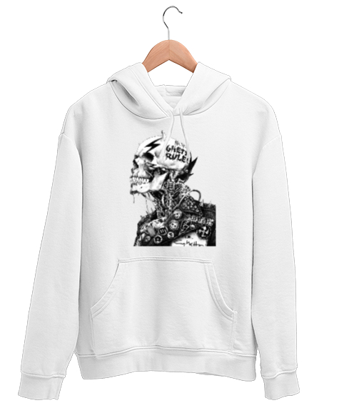 Tisho - Metalci Kafa izmir metal kitlesi Beyaz Unisex Kapşonlu Sweatshirt