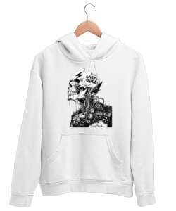 Metalci Kafa izmir metal kitlesi Beyaz Unisex Kapşonlu Sweatshirt