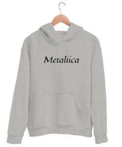 Metallica rock Gri Unisex Kapşonlu Sweatshirt