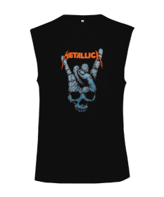 Metallica Rock Tasarım Baskılı Kesik Kol Unisex Tişört