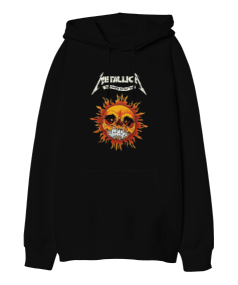 Metallica Rock Tasarım Baskılı Oversize Unisex Kapüşonlu Sweatshirt