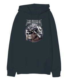 Metallica Rock Tasarım Baskılı Oversize Unisex Kapüşonlu Sweatshirt