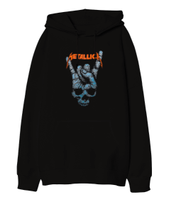 Metallica Rock Tasarım Baskılı Oversize Unisex Kapüşonlu Sweatshirt