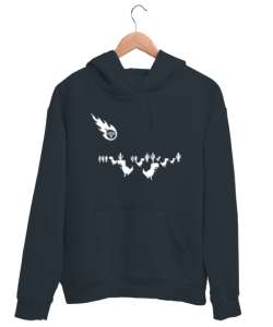 Meteor ve Kaçışan Dinozorlar - Göktaşı Füme Unisex Kapşonlu Sweatshirt