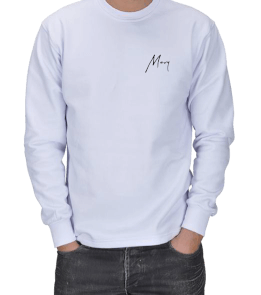 Mevy Arty Beyaz ERKEK SWEATSHIRT