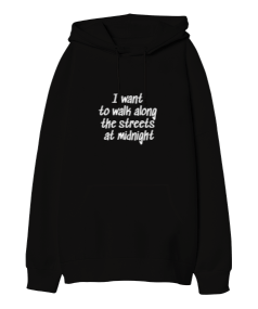 Midnight Oversize Unisex Kapüşonlu Sweatshirt