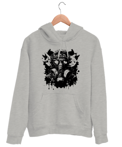 Tisho - Militarriy Gri Unisex Kapşonlu Sweatshirt