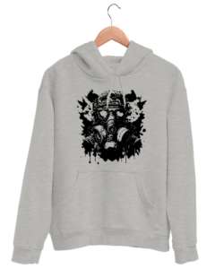 Militarriy Gri Unisex Kapşonlu Sweatshirt