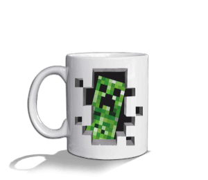 minecraft creeper Kupa Beyaz Kupa Bardak