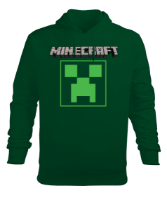 Minecraft Görselli Erkek Kapüşonlu Hoodie Sweatshirt